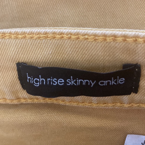 Ella Moss Distressed High Rise Skinny Ankle Size 28 in Mustard/Yellow/Citrus - Picture 10 of 12